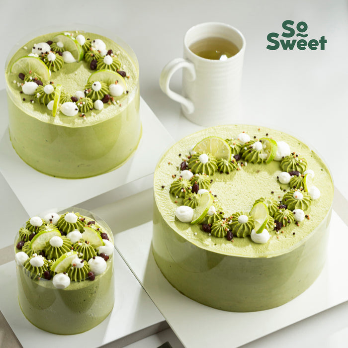 Matcha Red Beans Cake