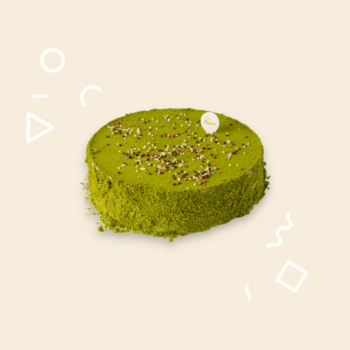 Matcha Chocolate Red Beans and Black Sesame Mousse Cake