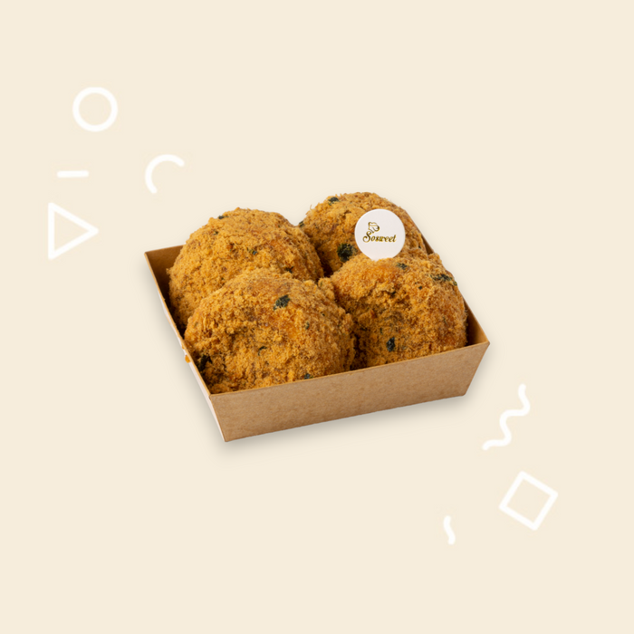 Soft Cake and Homemade Salted Egg Sauce With Pork Floss 4PC (Toronto-In Stock)