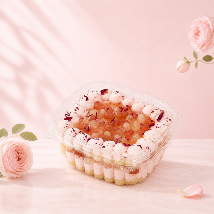 Rose & White Peach Cream Cake Box