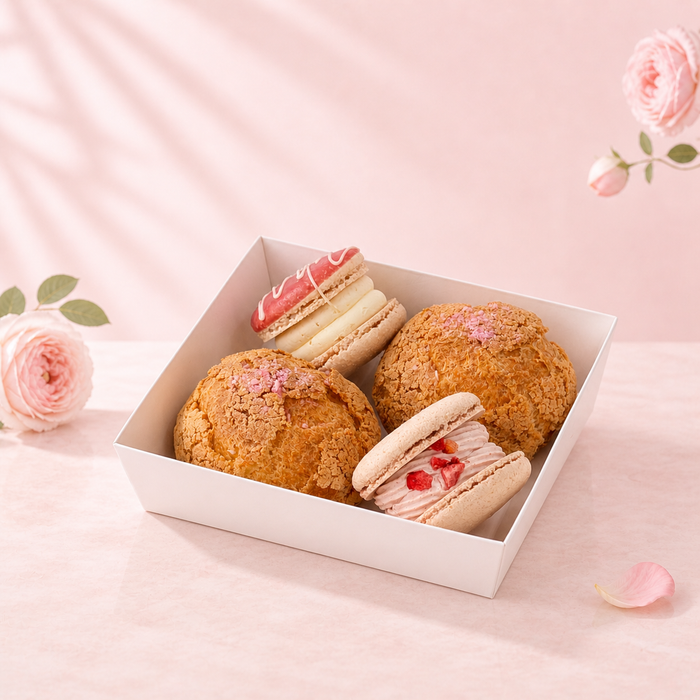 Blooming Macaron & Puff Dessert Box