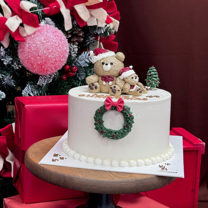 Christmas Teddy Bear Family Cake 6-inch