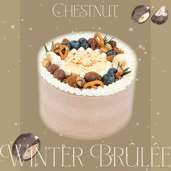 Snowlit Chestnut Brûlée Cake