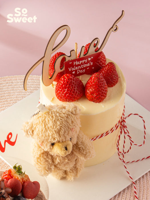 Strawberry Bear Romance Cake 4-inch