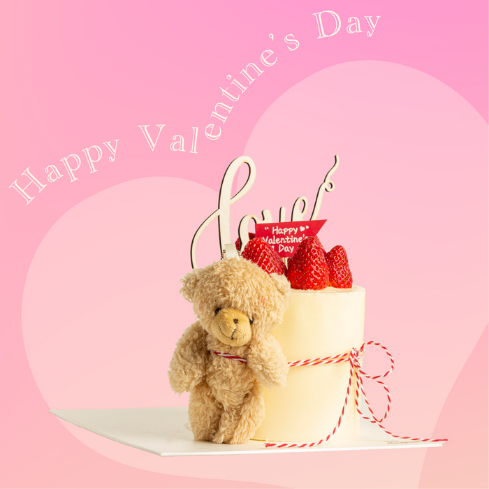 Strawberry Bear Romance Cake 4-inch