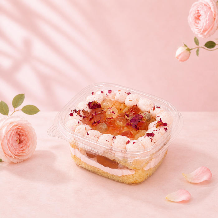 Rose & White Peach Cream Cake Box